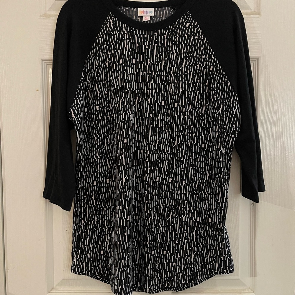 LuLaRoe Black and White Long Sleeve Top